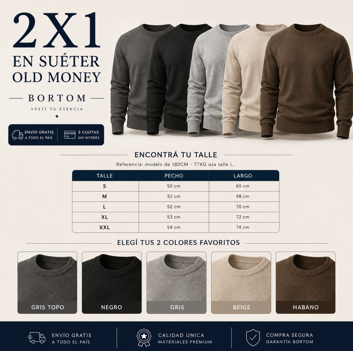 2x1 Suéter old money | Bortom