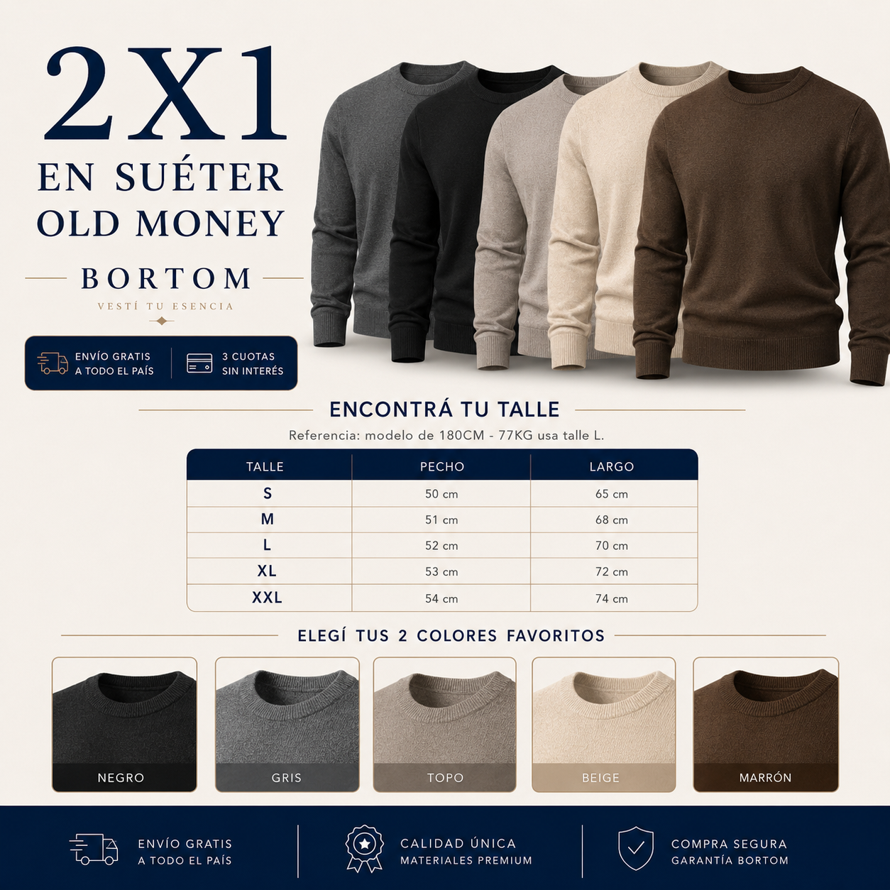 2x1 Suéter old money | Bortom